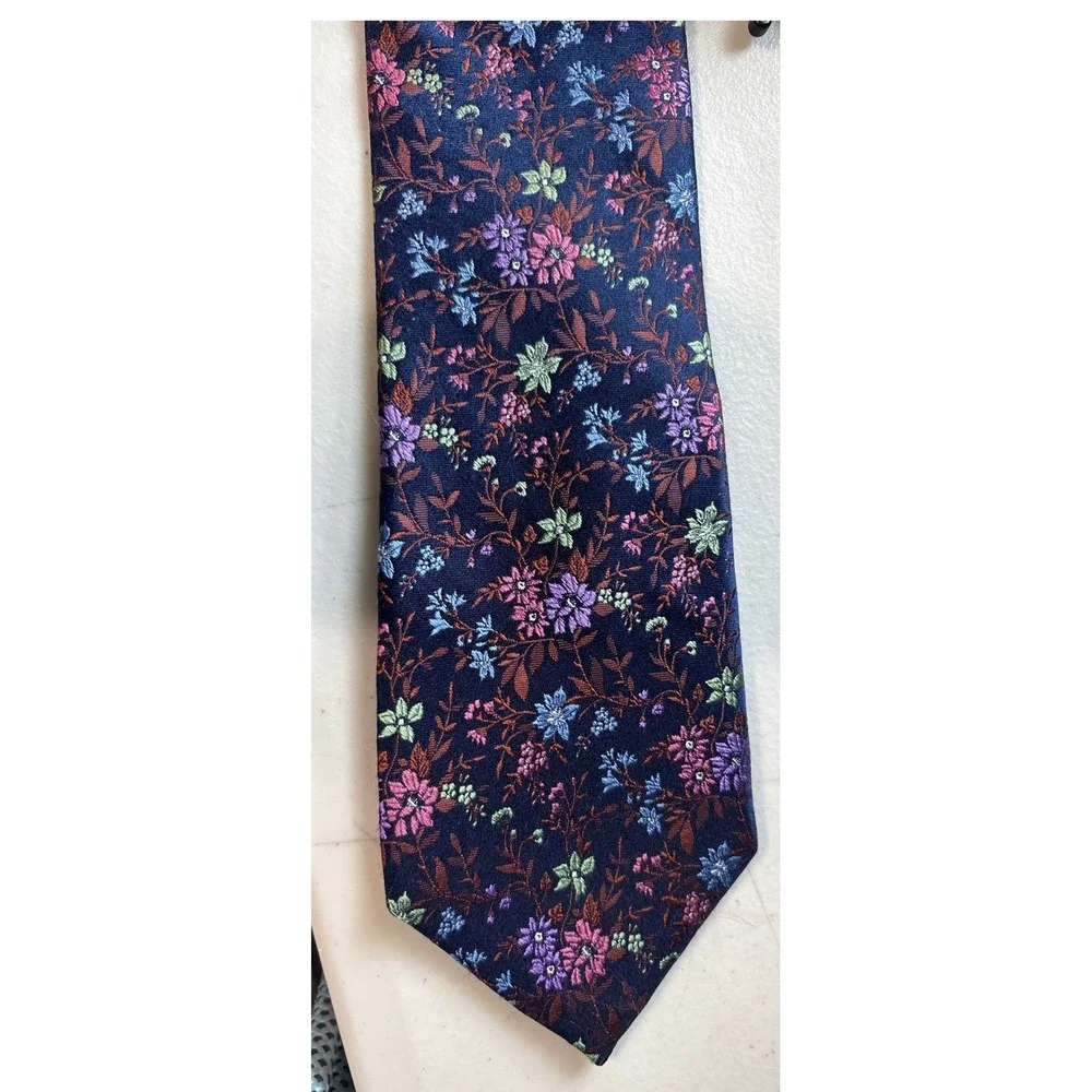 Bruno Piatelli 100% Silk Necktie Mens Floral Handmade Woven Botanical Tie Floral